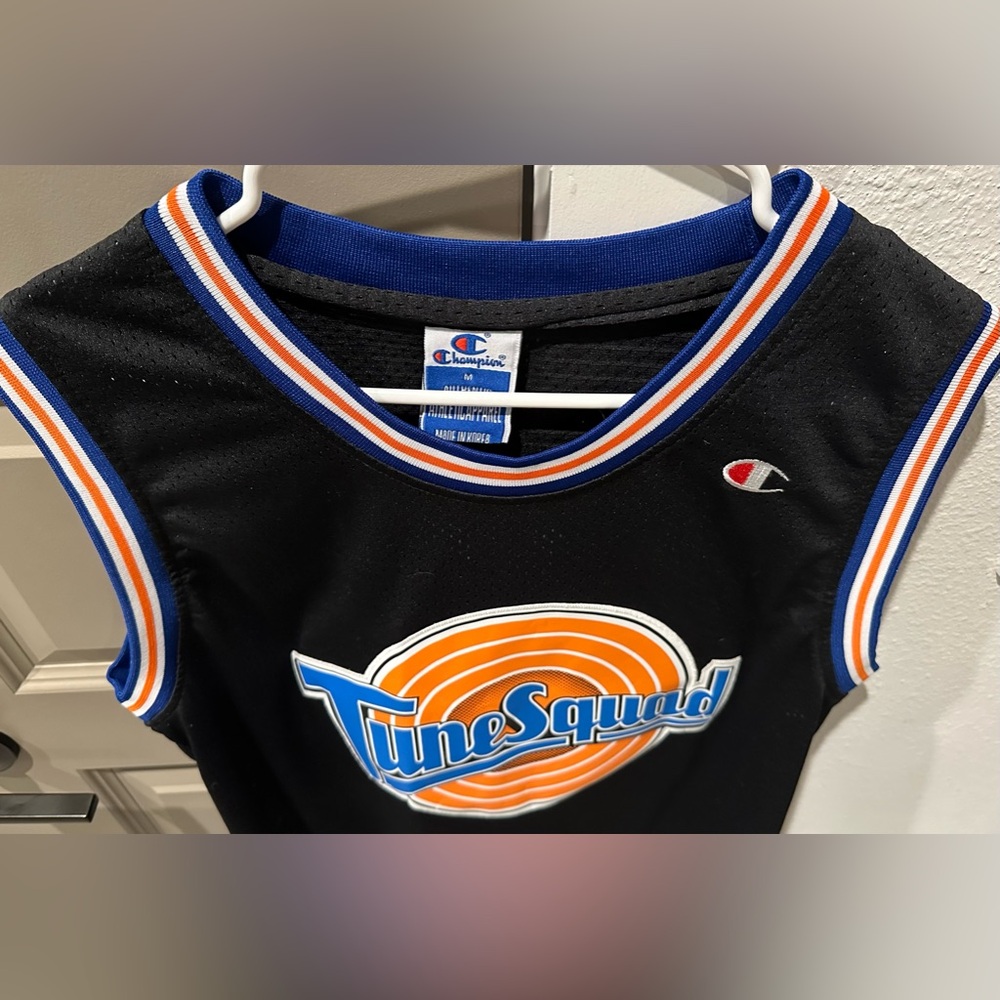 Michael Jordan #23 Tune Squad VTG Authentic Champion Black Jersey Size M in VGC - Picture 15 of 16